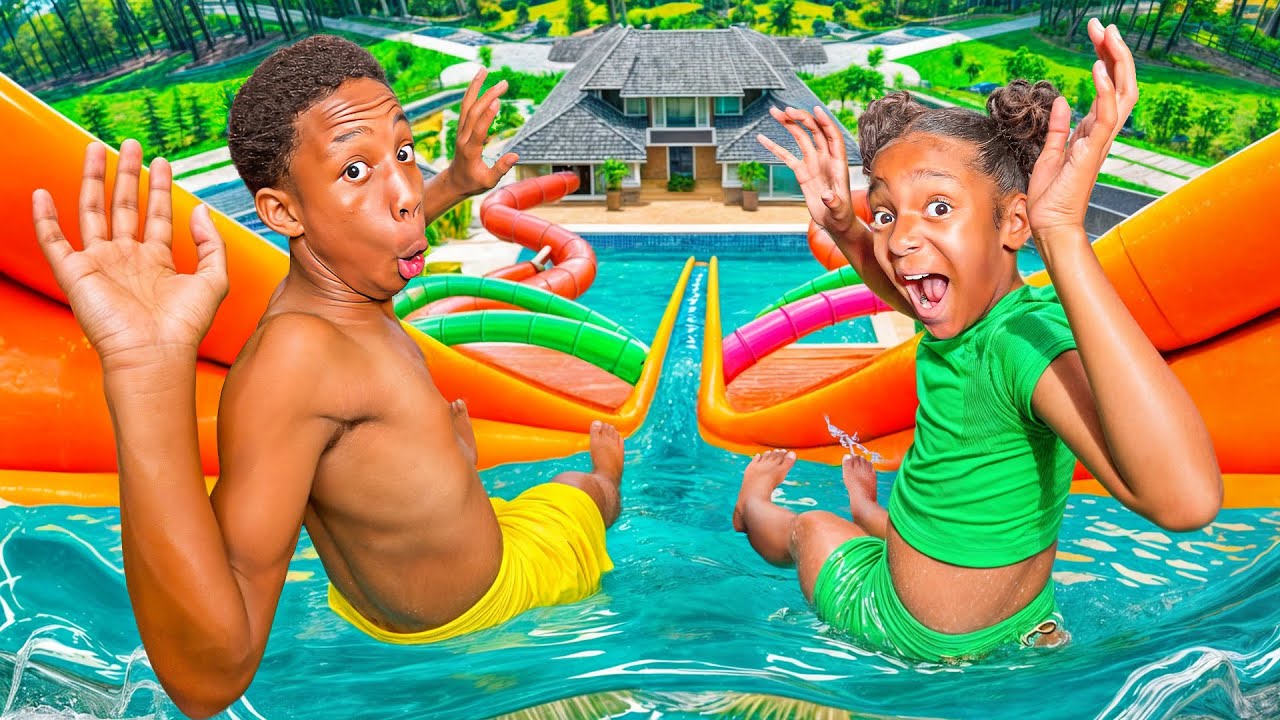 Siblings build SECRET WATER PARK At Home 😳 they (INSTANTLY REGRET IT) | Kota Cake