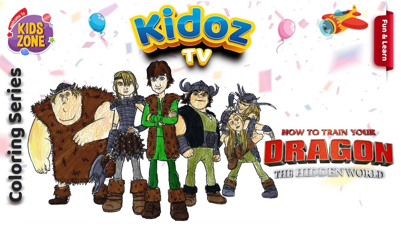 How to train your Dragon Coloring pages - Easy - YouTube