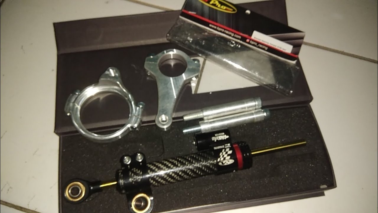 stabilizer stang + braket ninja r/rr - YouTube