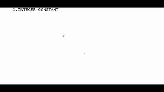 TOKENS | CONSTANTS | INTEGER CONSTANT