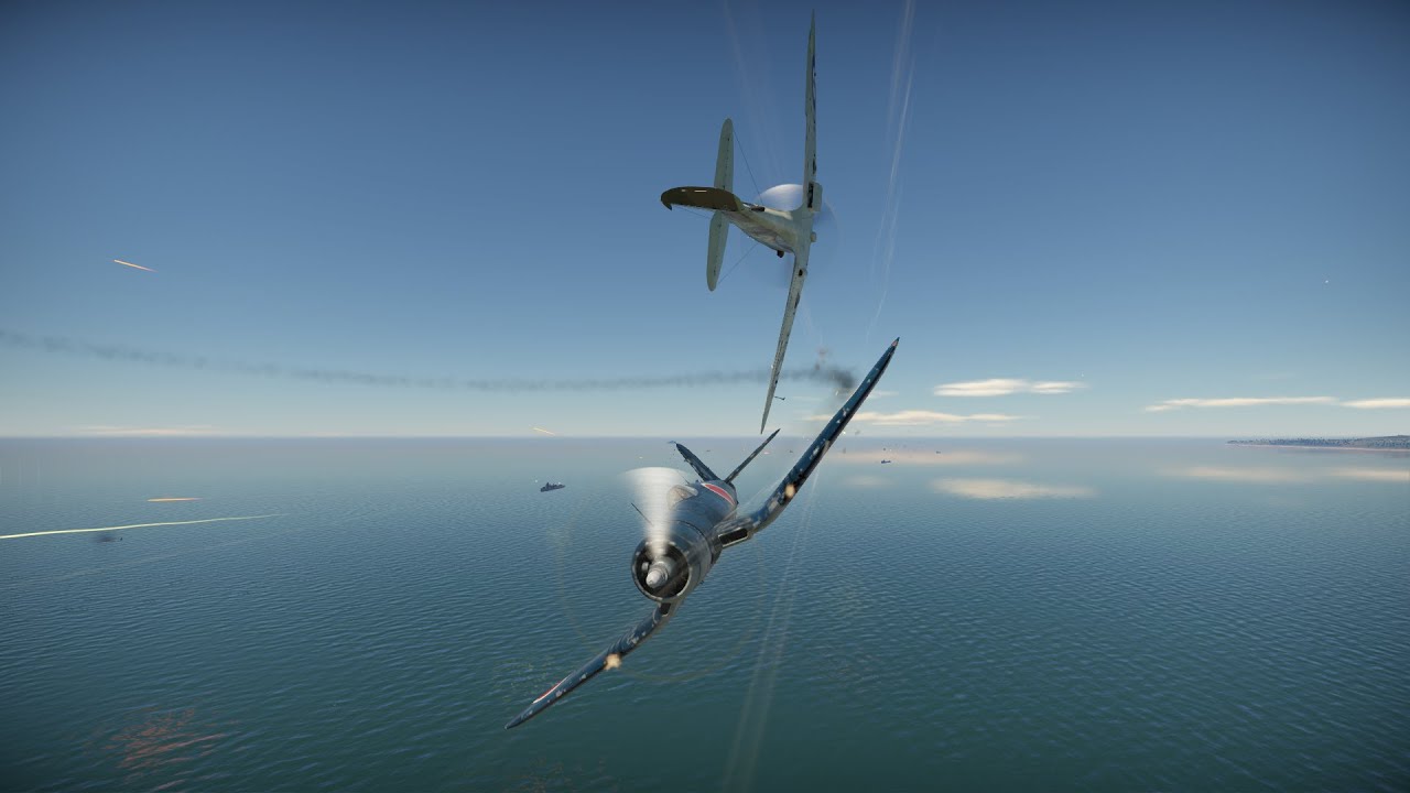 Spitfire MK llA vs Japanese F-4U First Video War thunder