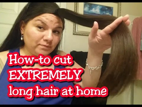 How-to cut LONG hair at home - YouTube