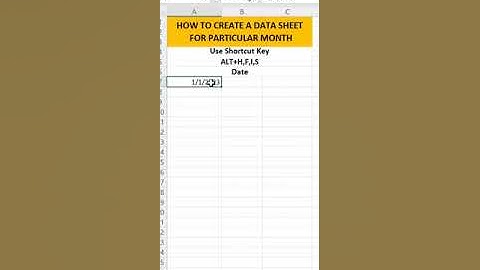 Excel Shortcuts: How to Create A Data Sheet