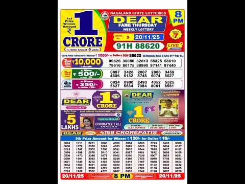 Nagaland State Lottery Sambad 8 PM Result Today 20 11 2025