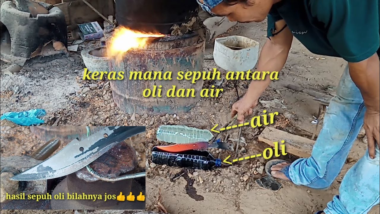 kita buktikan!!!! bagus mana,keras mana hasil dari sepuhan media air dan media oli,,?