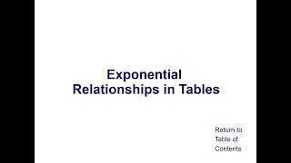 Solving Exponential Equations - Exponential Relationships in Tables