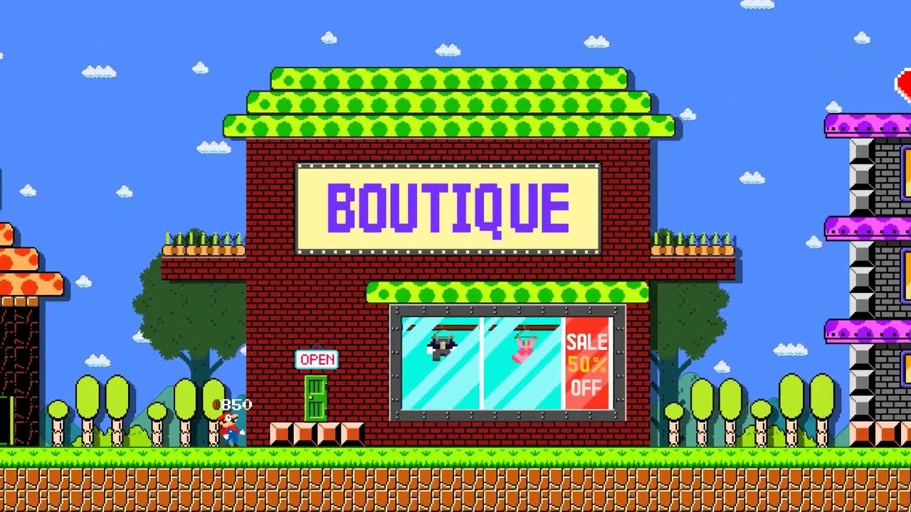 Super Mario Bros. but 999 Tiny Mario take Peach Giant to Boutique | Game Animation