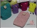 Bolsas mini bolsitas y funda de celular en crochet