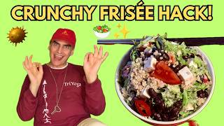 Frisée Salad: Tomato, Black Bean, Quinoa, Feta, Olive, Chili w Garlic Onion Cashew Dressing ~ Take 3