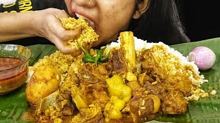 EATING SPICY 🔥 MUTTON CURRY WITH RICE, EATING SHOW, MUKBANG, ASMR ll Crazy Bites