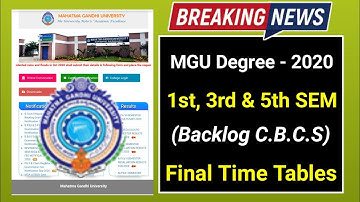 MGU Degree 1st, 3rd & 5th Semester Final Time Tables 2020 || MGU Degree New Final Time Tables 2020