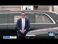 President Trump walks off Air Force One before Myrtle Beach rally.