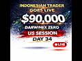 Indonesian Automated Trader Goes LIVE: $90,000 Darwinex Zero with Flow EA – Day 34 US Session