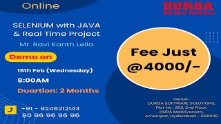 SELENIUM with JAVA Online Training @ DURGASOFT