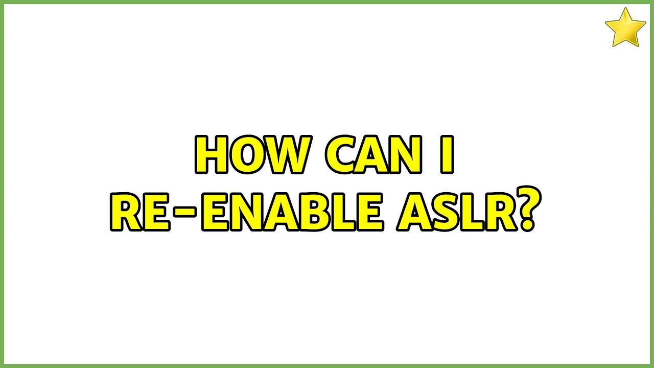 Ubuntu: How can I re-enable ASLR? - YouTube