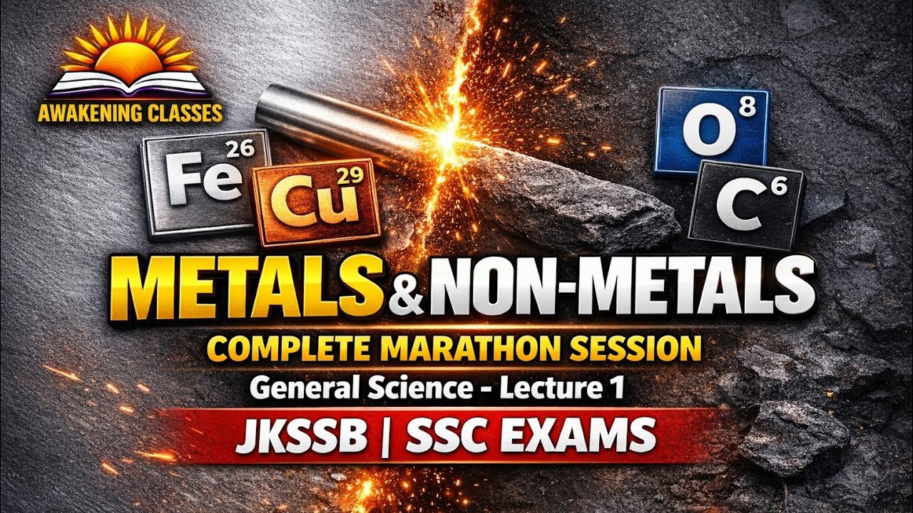 Metals and Non metals marathon session |JKSSB|SSC EXAMS |
