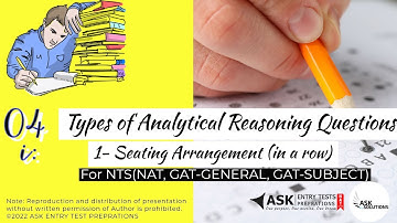 LEC 4 i: Types of Analytical Reasoning Questions |1-Seating Arrangement (in a row)|