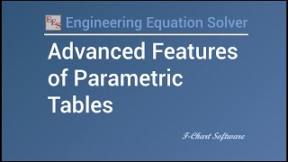 Advanced Features of Parametric Tables