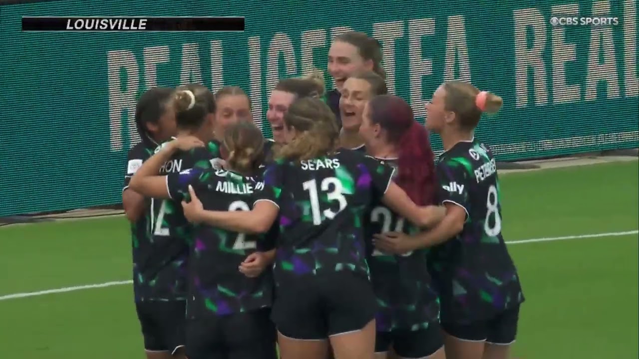 Racing Louisville's Mirann Gacioch scores her first NWSL goal