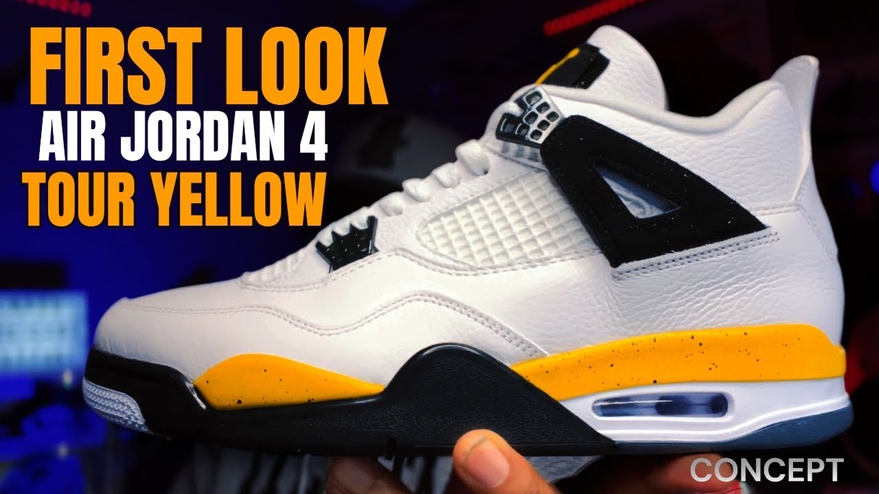 シューズ(男性用) Nike Air Jordan 4 \"Tour Yellow\" Jordan 4 'Lightning' Tour Yellow New (US11 Mens) Limited Infrared