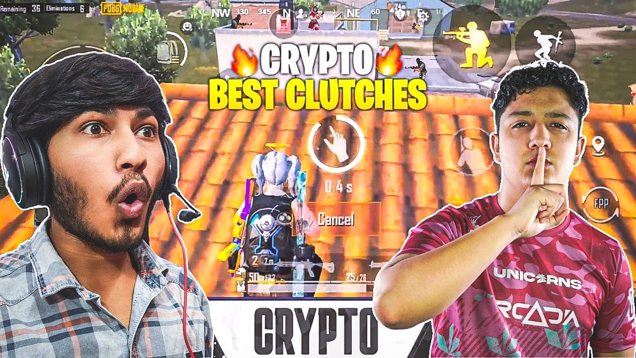 React 🔥 to CRYPTO Best clutches in pubg mobile - YouTube