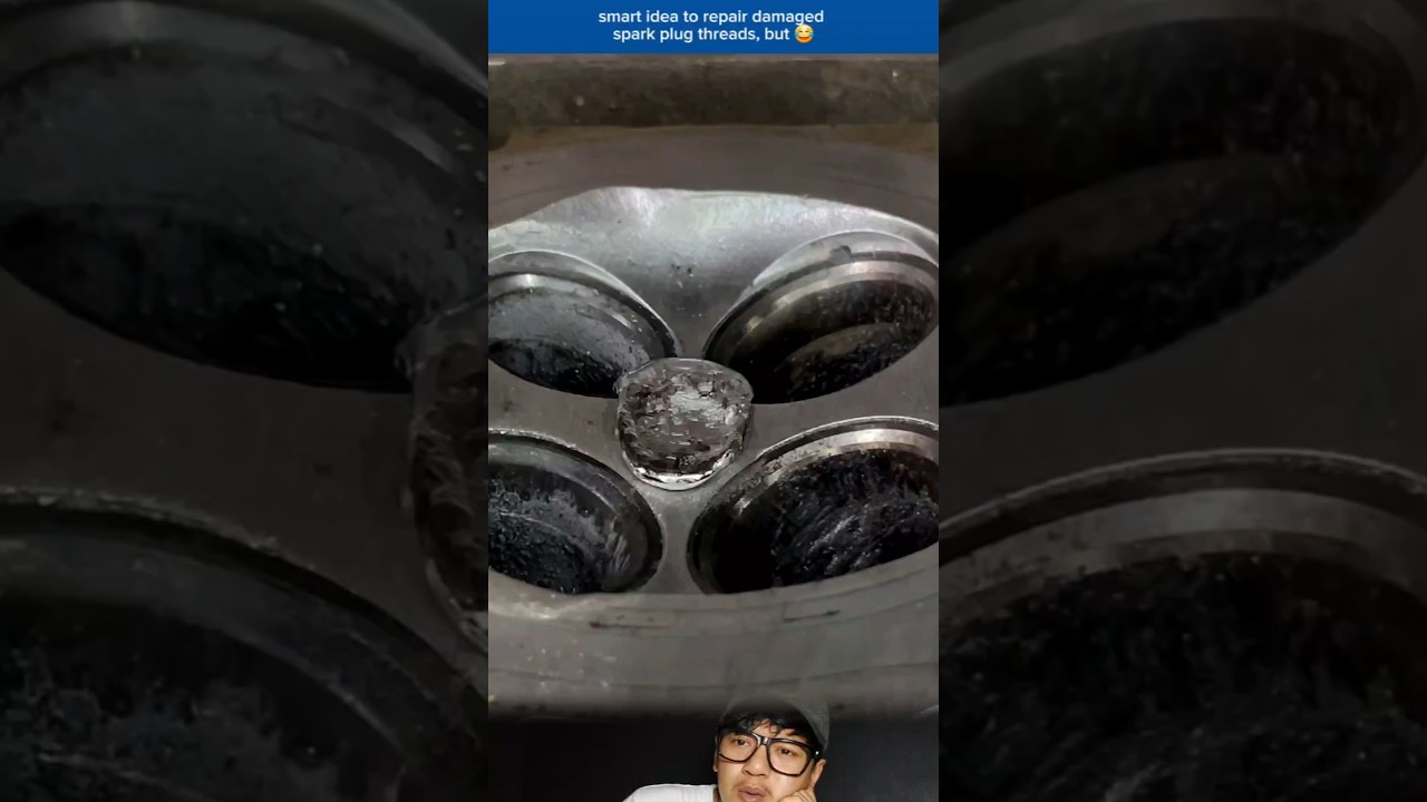 smart idea to repair damaged spark plug threads, but 😂