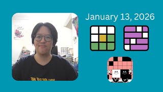 Wordle #1669, Connections #947, LA Times Mini Crossword | January 13, 2026