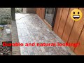 Front porch tiling with stone look tiles Front porch tiling with stone look tiles