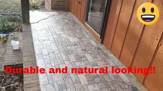 Front porch tiling with stone look tiles