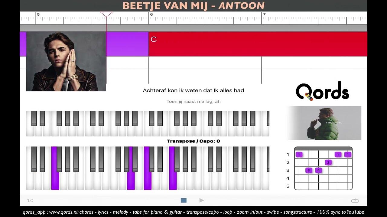 ANTOON-Beetje Van Mij; Chords/Lyrics - Original Key PlayAlong Video, Tabs, #lyricvideo #qords_app ANTOON-Beetje Van Mij; Chords/Lyrics - Original Key PlayAlong Video, Tabs, #lyricvideo #qords_app