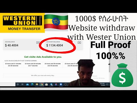 Ethiopia: Make a 1000 $ online withdraw with Wester union.