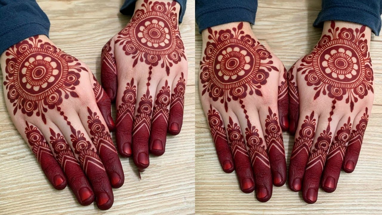 Wedding special Gol Tikki Mehndi design 2019|Back hand Gol ...