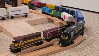 Large Wooden Train Layout built with @CJsTrains711