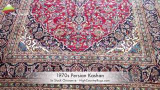 Custom Area Rug, 1970s Persian Kashan Rug - High Country Rugs