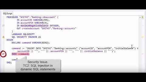 Scanning and testing native SAP HANA applications - SQLScript and XSJS JavaScript Code