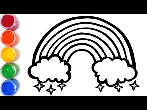 Let's learn to glitter Rainbow drawing and coloring for kids! | TOBiART #GENiEART - Let's learn to glitter Rainbow drawing and coloring for kids! | TOBiART #GENiEART