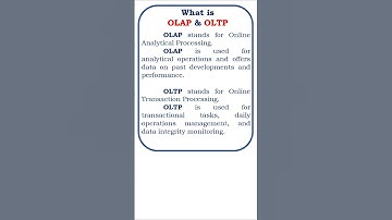 OLAP and OLTP || what is olap and oltp || database