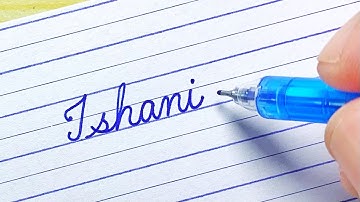 Ishani - name in neat and clean cursive writing | Beautiful cursive handwriting | calligraphy