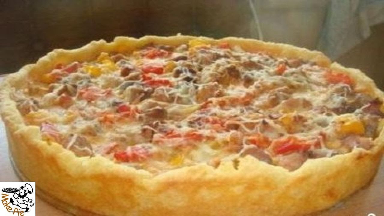 Meat pies.Open meat  pie of potato dough