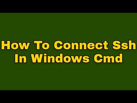 How to connect ssh in windows cmd (Step by Step)