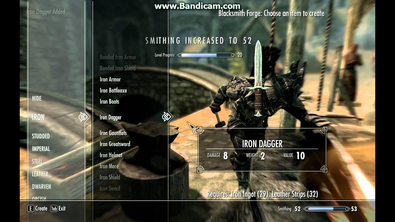 Skyrim Fast Smithing Leveling - YouTube