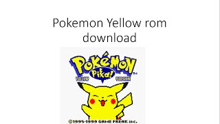 Pokemon Yellow rom free download for gba and gbc
