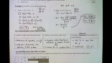 MCR3U1 - 3.1 - Properties of Quadratics