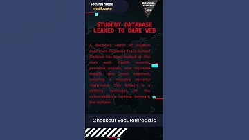 Student Data Breach: PTSD Database Found on Dark Web | SecureThread Shorts