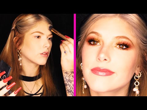 ASMR 😍 Full Face Makeup Transformation for Natural Look, Face Brushing, Soft Spoken, Tapping | GRWM