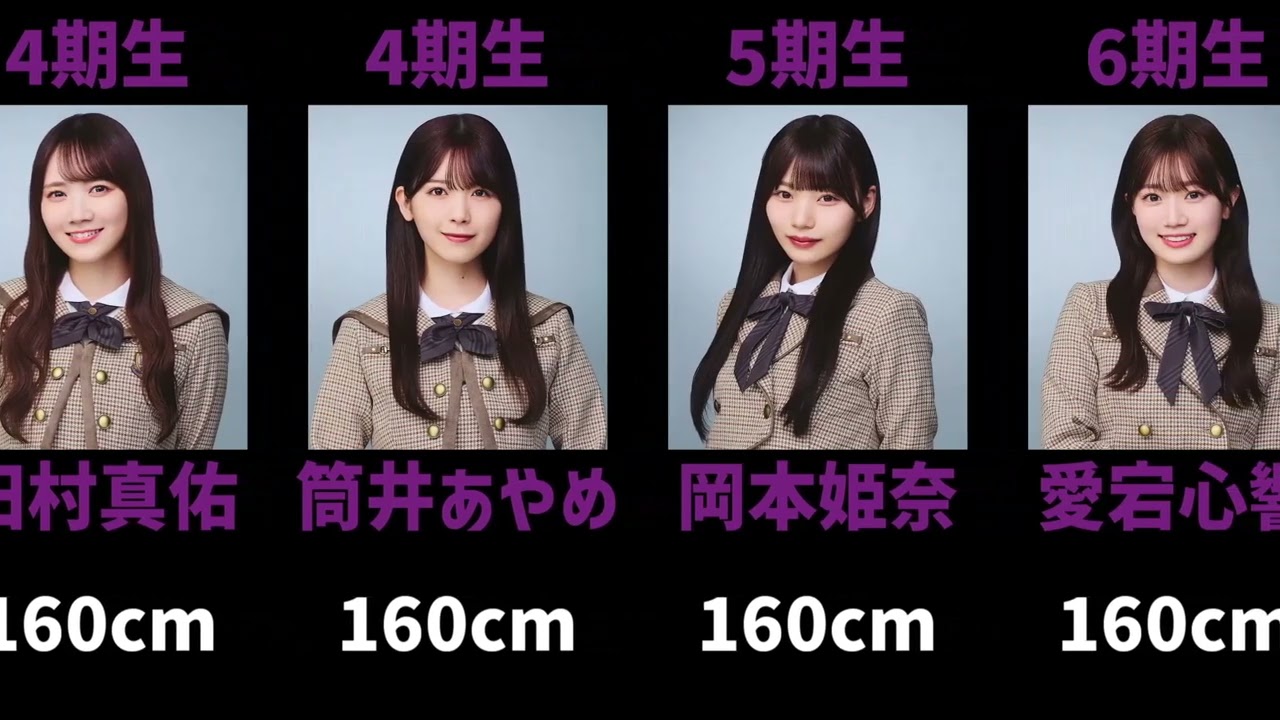 坂道メンバー+αを身長順に並べてみた【2026年1月現在】