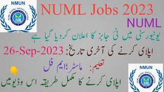 National University Of Modern Languages Jobs 2023- NUML Jobs 2023 Online Apply - How To Apply National University Of Modern Languages Jobs 2023- NUML Jobs 2023 Online Apply - How To Apply