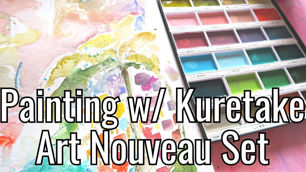 Painting With Art Nouveau Kuretake Set For The First Time!