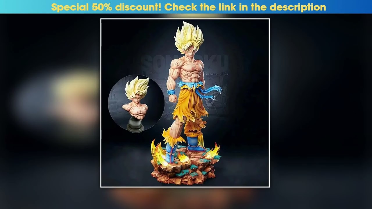 Jt Statue Dragon Ball Z Son Goku Figure Replaceable Heads Led Base Super Saiyan Goku Action