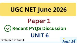UGC NET Paper 1 | Unit 6 Logical Reasoning | Updated PYQ Discussion Important Topics mentioned|Tamil